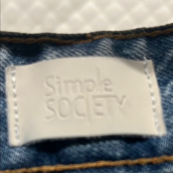 Blue Flare Wide Leg Jeans with Distressed Knees - Picture 2 of 5